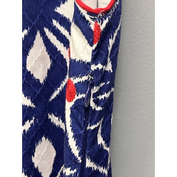 Vineyard Vines Whale Tail Tile Embroidered Dress Womens size 00 Blue Sleeveless - Picture 5 of 6